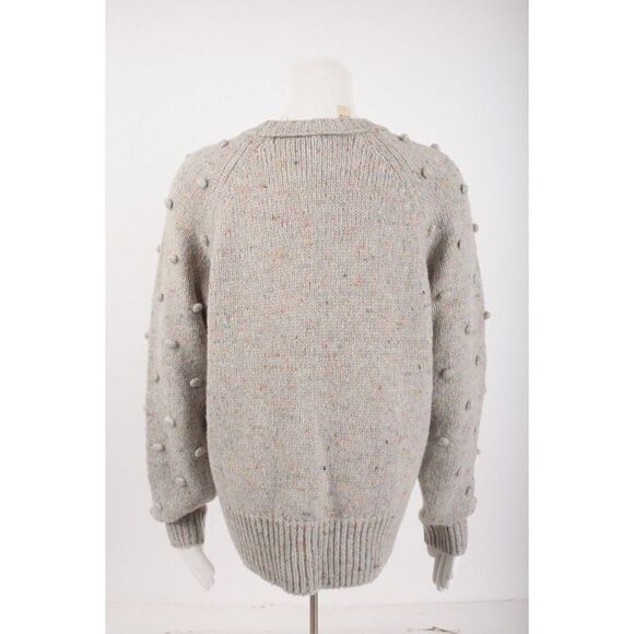 Madewell Womans Palmroy Bobble-Sleeve Pullover Sweater M Gray Crew Neck NWT - Picture 5 of 6